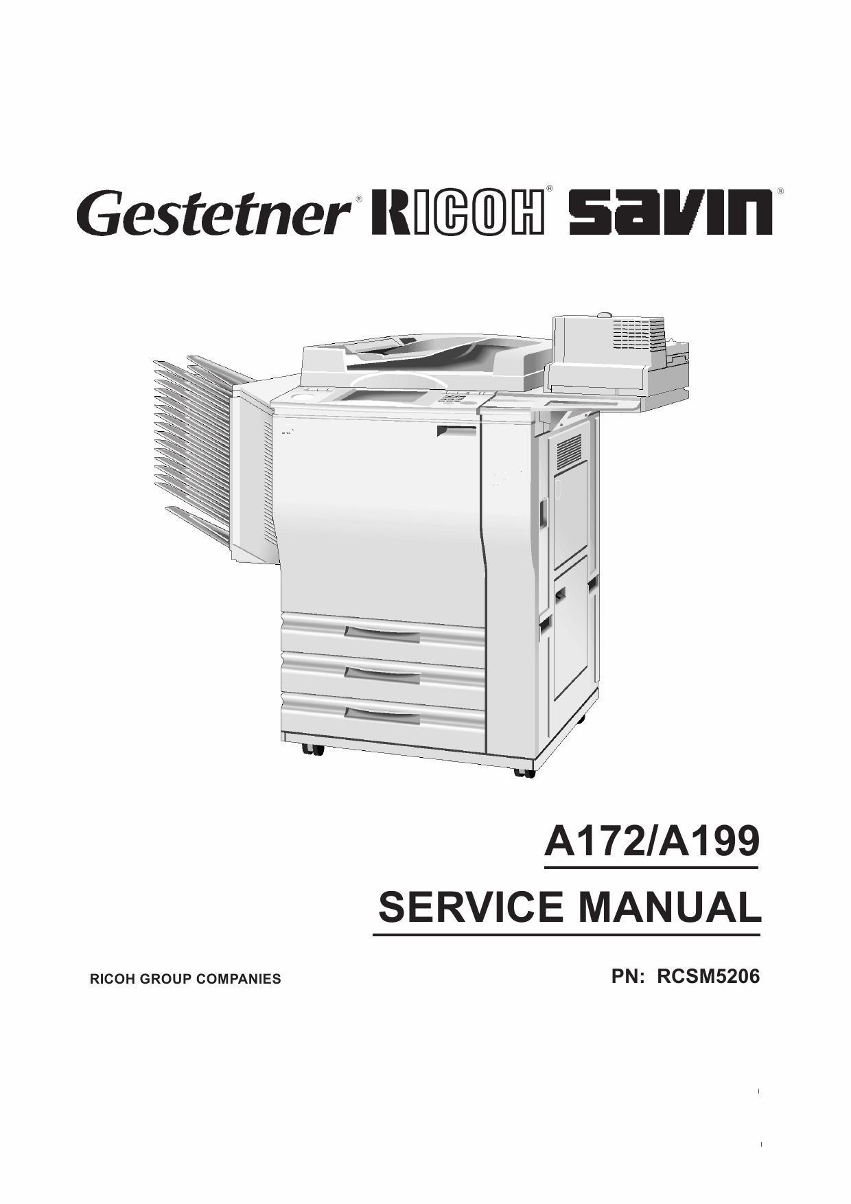 RICOH Aficio 5106 5206 A199 A172 Parts Service Manual-1